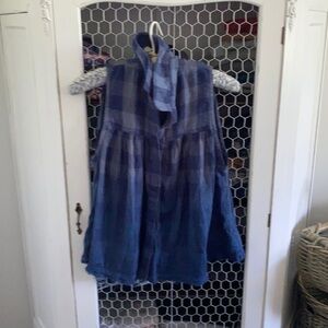 Free people top Size s/p blue plaid Autumn Fall​​